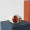 Cloud White Pebble Ring with Semi-Precious Stone