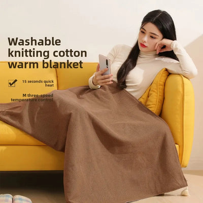 Cross-Border Explosion Washable USB Car Outdoor Camping Office Heating Blanket Warming Heating Blanket Shawl