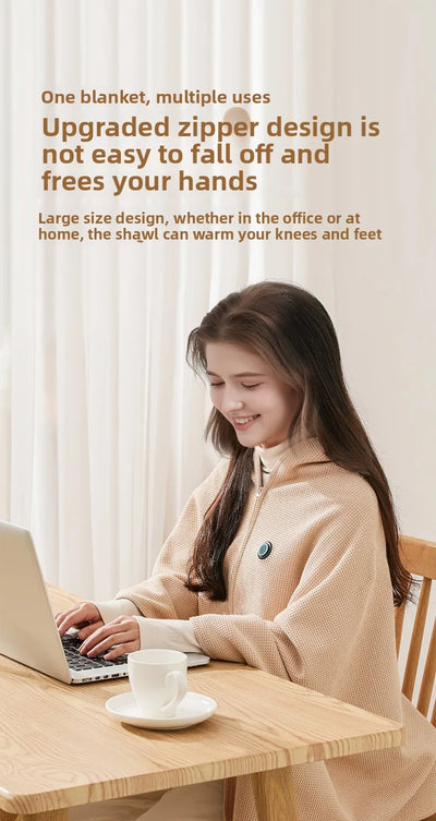 Cross-Border Explosion Washable USB Car Outdoor Camping Office Heating Blanket Warming Heating Blanket Shawl