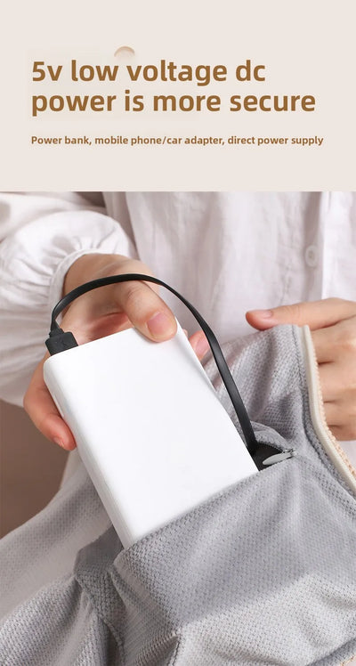 Cross-Border Explosion Washable USB Car Outdoor Camping Office Heating Blanket Warming Heating Blanket Shawl