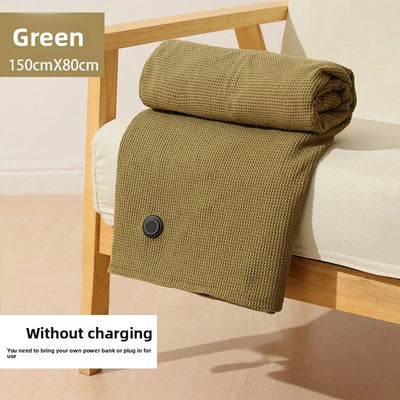 Cross-Border Explosion Washable USB Car Outdoor Camping Office Heating Blanket Warming Heating Blanket Shawl