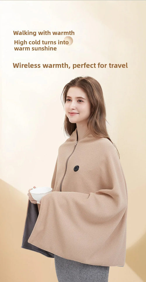 Cross-Border Explosion Washable USB Car Outdoor Camping Office Heating Blanket Warming Heating Blanket Shawl