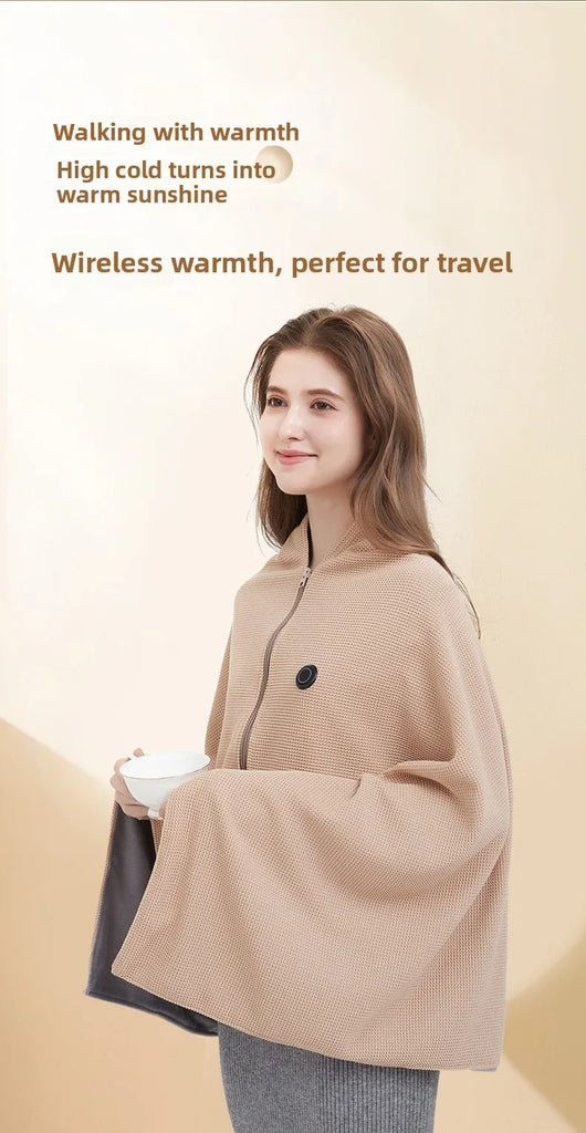 Cross-Border Explosion Washable USB Car Outdoor Camping Office Heating Blanket Warming Heating Blanket Shawl