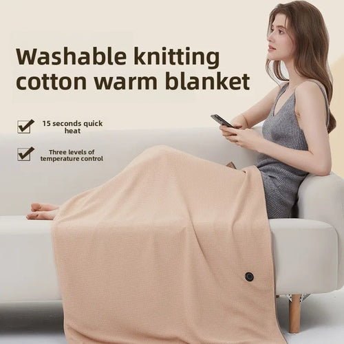 Cross-Border Explosion Washable USB Car Outdoor Camping Office Heating Blanket Warming Heating Blanket Shawl