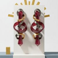 Sculpted Garnet Statement Earrings