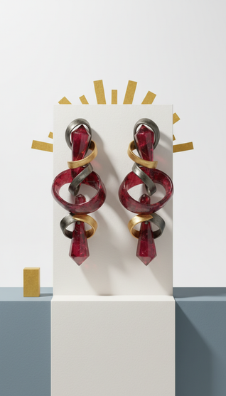 Sculpted Garnet Statement Earrings