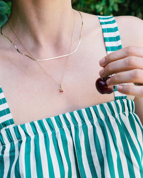 Peridot Cherry Charm